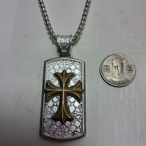 백동 족은 십자가 목걸이 78g