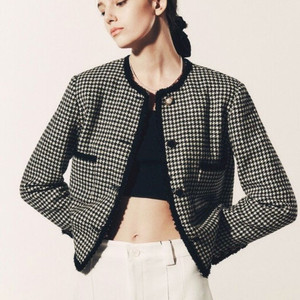 프론트로우 트리밍 트위드 자켓