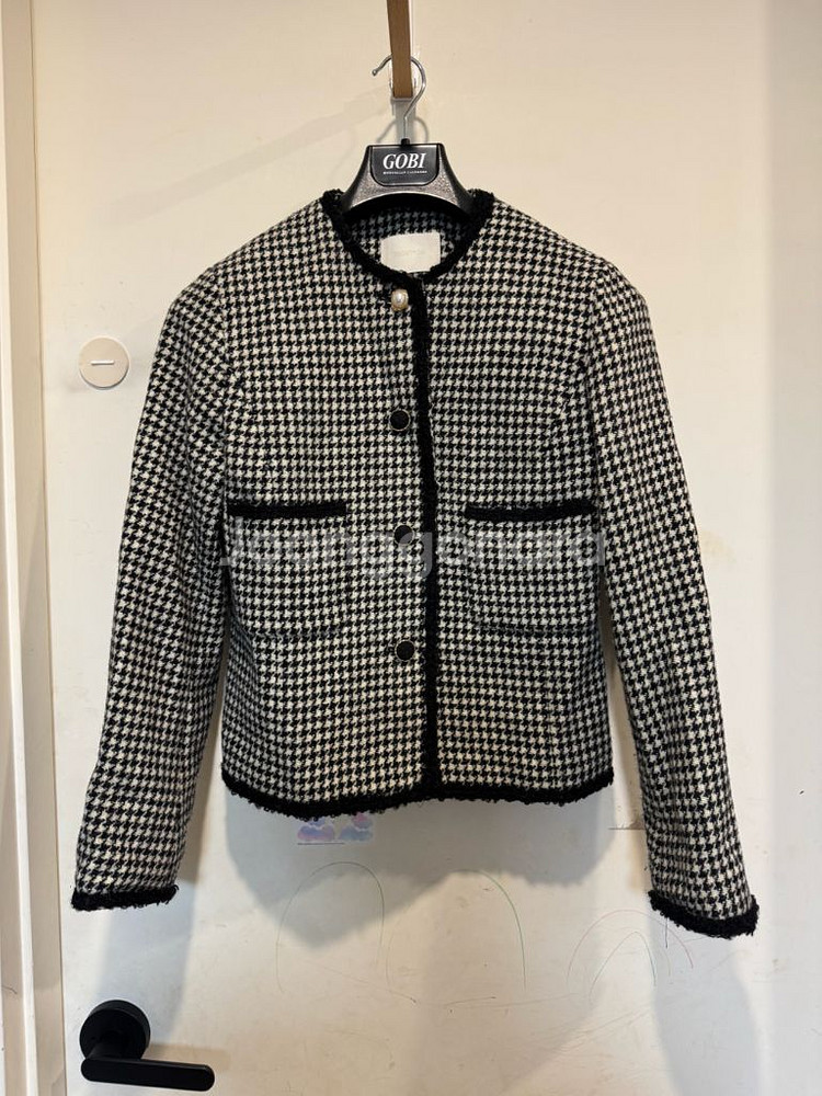 프론트로우 트리밍 트위드 자켓--3