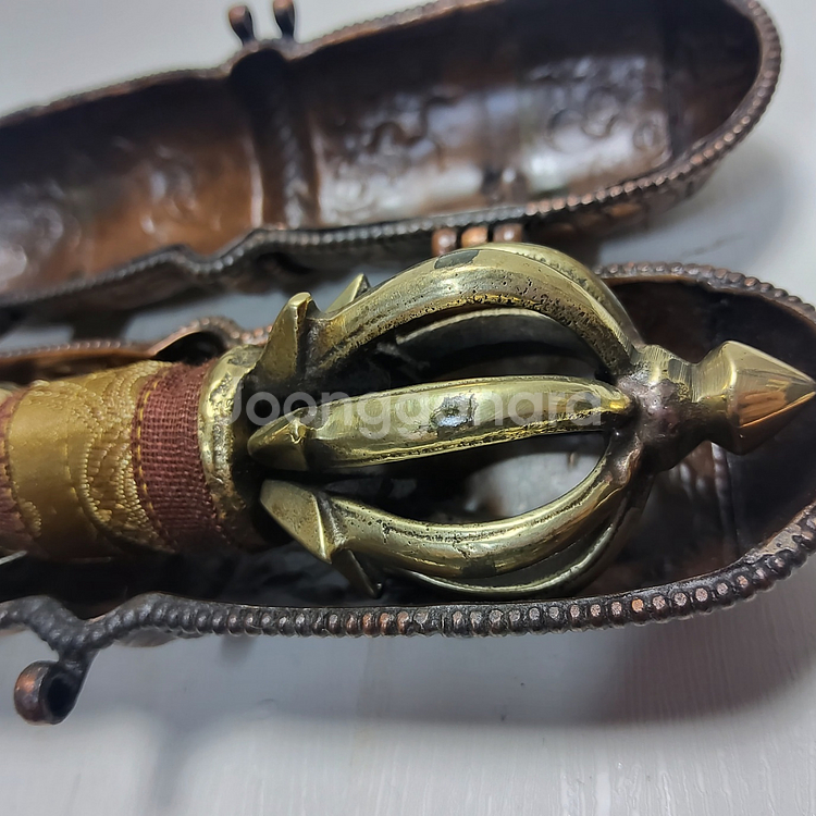 골동 최고급 티벳 금강저 (케이스포함) 길이17cm--1