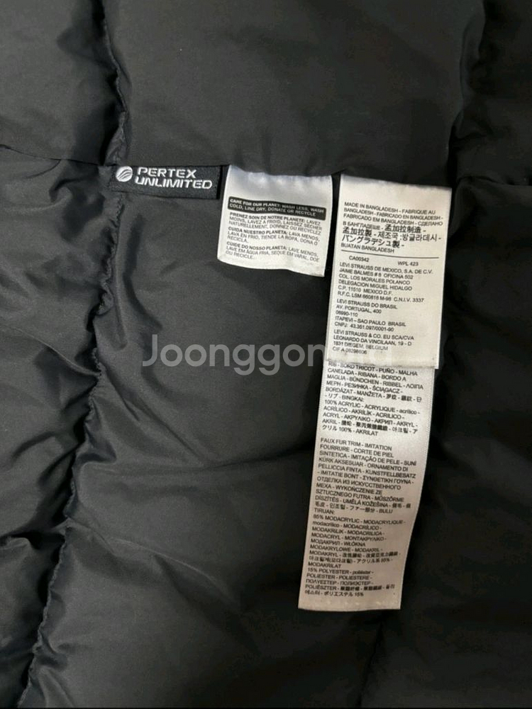 리바이스 야상패딩 덕다운 S사이즈--3