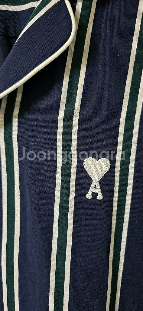 (최종가)(네고X)아미 스트라이프 오픈카라 오버핏 셔츠--3