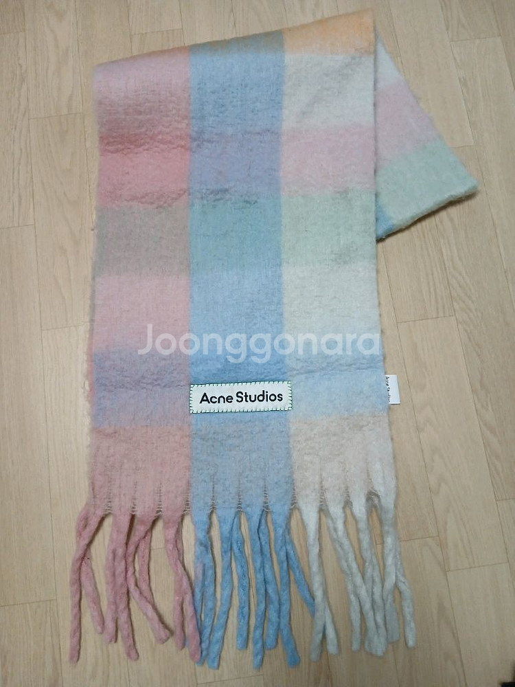 아크네스튜디오 울 모헤어 체크 머플러--0