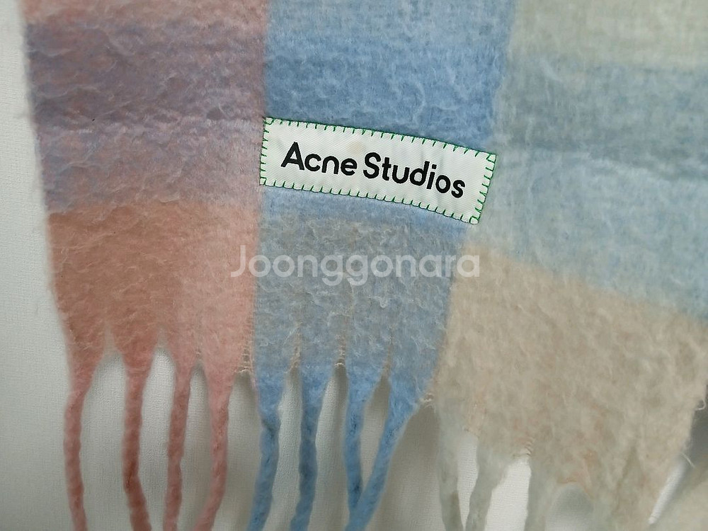 아크네스튜디오 울 모헤어 체크 머플러--2