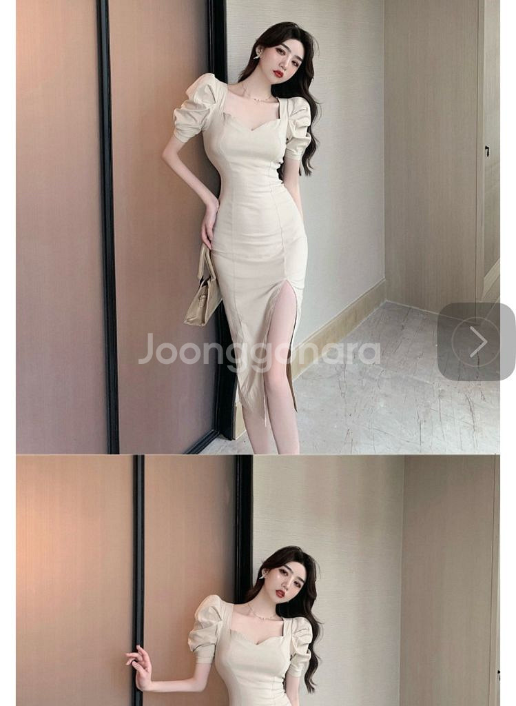 화이트 원피스 프리사이즈 택포5천--9