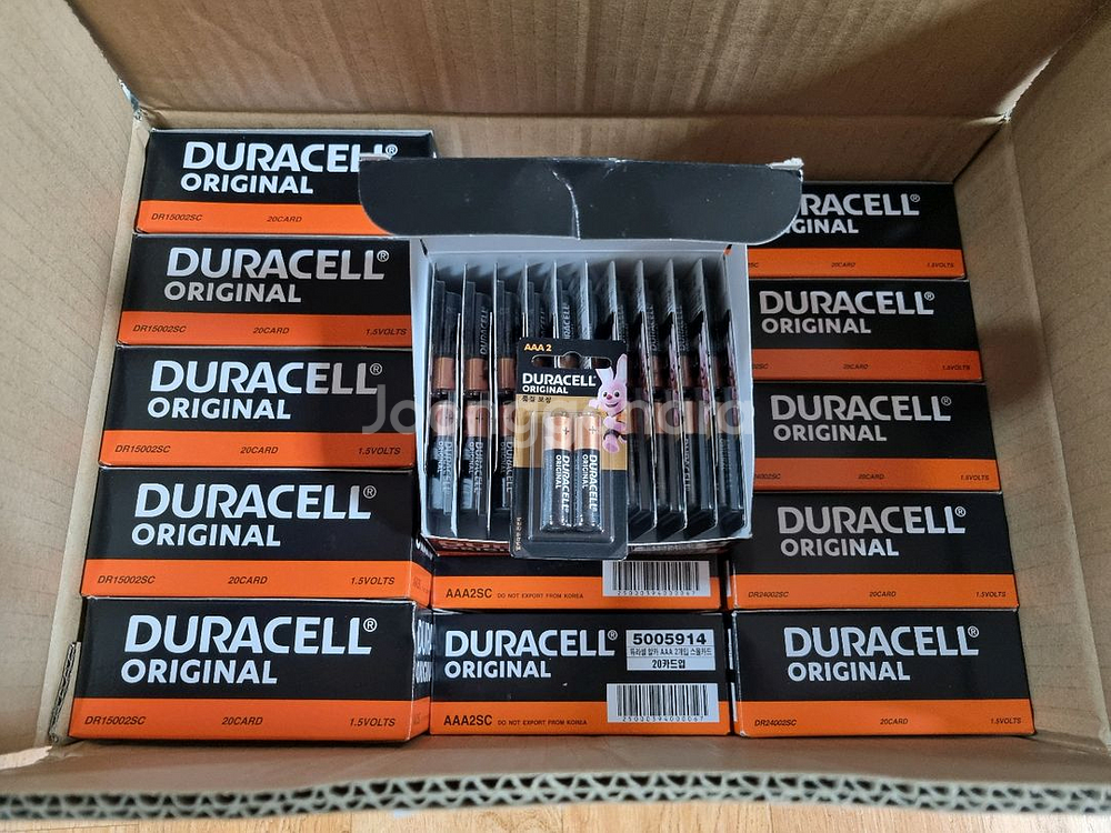 듀라셀 AAA 건전지 1박스단위 600알 2p포장--0