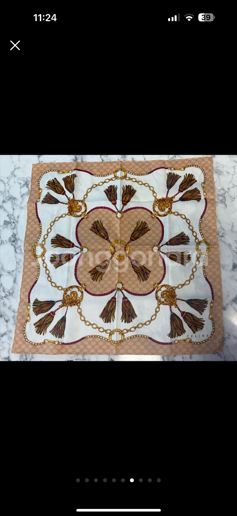 정품 셀린느 쁘띠 스카프--6