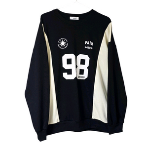 배색 오버핏 맨투맨