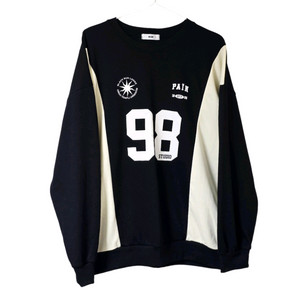 배색 오버핏 맨투맨