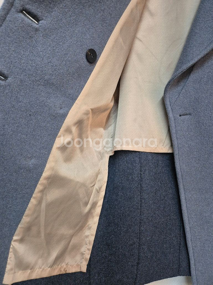 시스템 더블 브레스티드 코트 블루--6