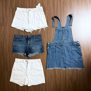 데님 반바지/멜빵치마 일괄(사이즈 L)