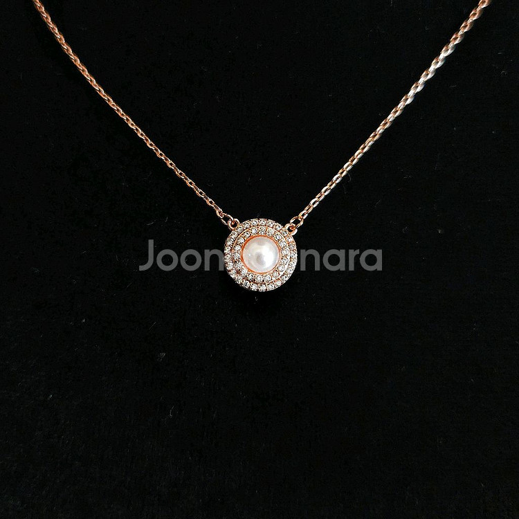 일괄,새상품,선물포장] 천연담수진주 목걸이+귀걸이 세트--0