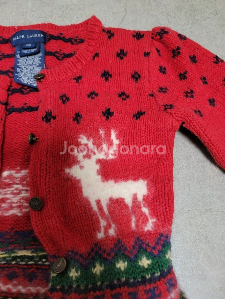 랄프로렌 폴로 여아 사슴 니트 가디건 6X--1