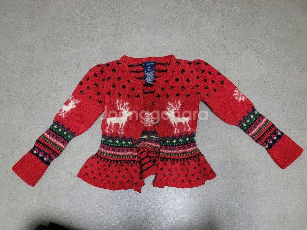 랄프로렌 폴로 여아 사슴 니트 가디건 6X--0