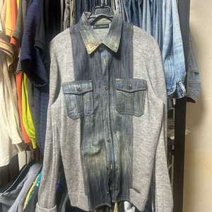 디스퀘어드 데님 니트 가디건 셔츠 자켓