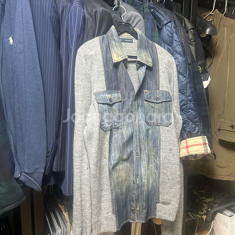 디스퀘어드 데님 니트 가디건 셔츠 자켓--4