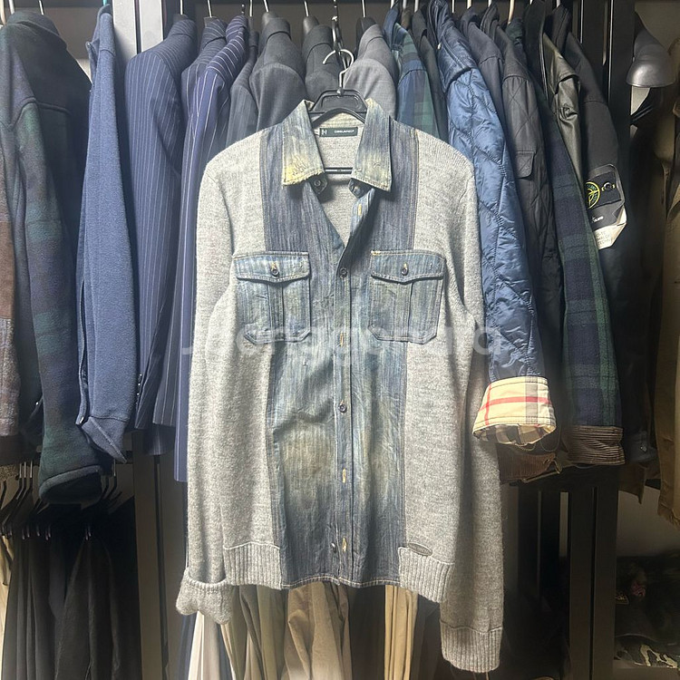 디스퀘어드 데님 니트 가디건 셔츠 자켓--3