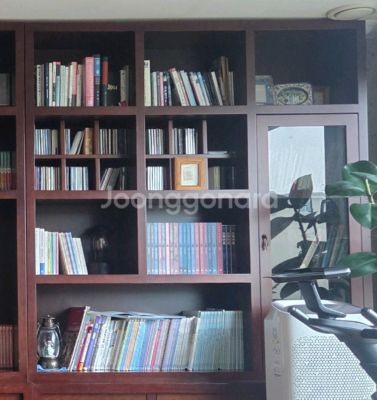 서재 거실 최고급 원목 책장 (4m..6피스로 분리)--3