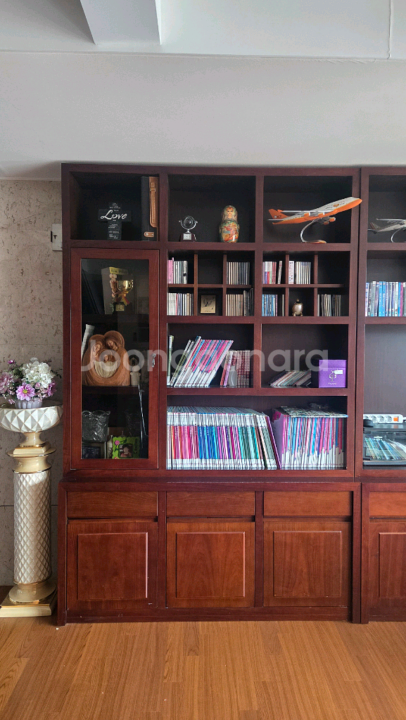 서재 거실 최고급 원목 책장 (4m..6피스로 분리)--1