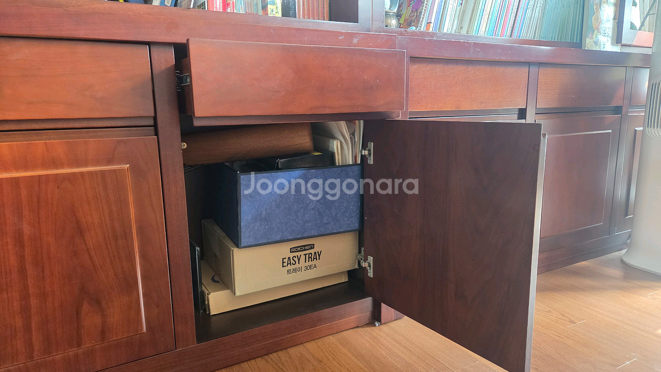 서재 거실 최고급 원목 책장 (4m..6피스로 분리)--4