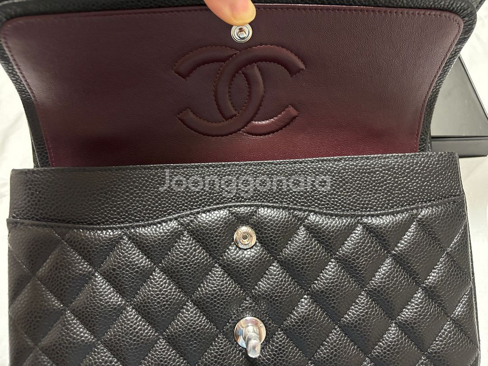 샤넬 클미 클래식미듐 은장--4