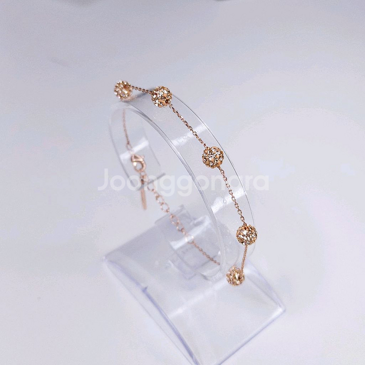 새상품,선물박스포장]스와로브스키 스톤 미니 볼 팔찌--0