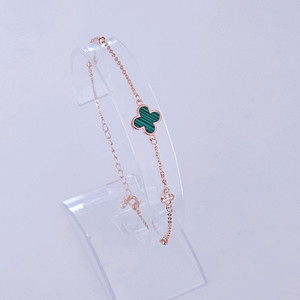 새상품,선물박스포장]천연석 말라카이트 클로버 팔찌