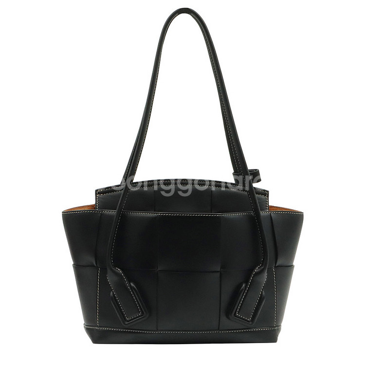 보테가베네타 블랙 카프스킨 아르코 스몰 토트백--0