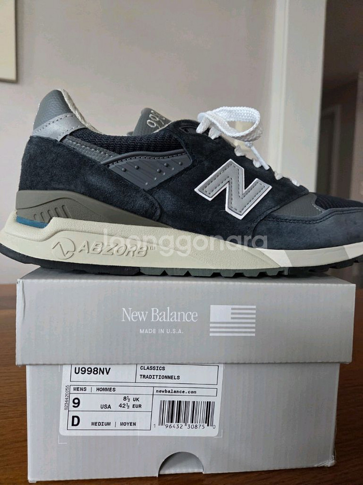 [특A급]뉴발란스 998 네이비 그레이 270 팝니다.--1