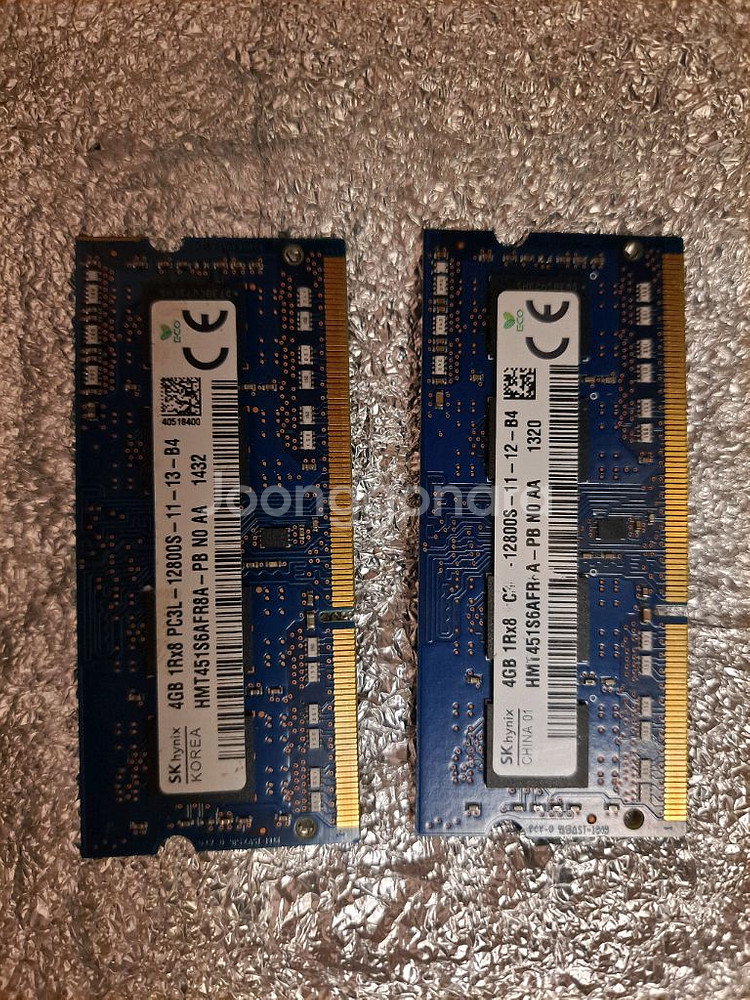 하이닉스 저전력 노트북 램 PC3L 4G 2개 팝니다--0