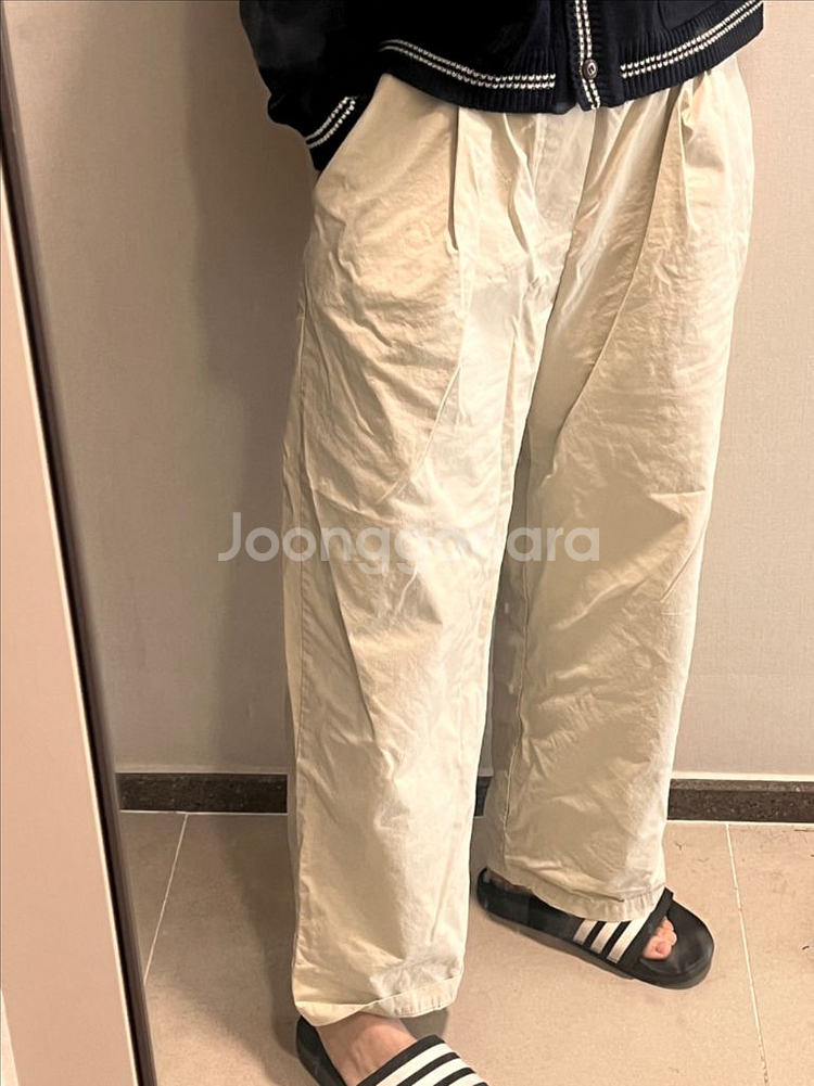 라퍼지스토어 아이보리 워시드코튼 밴딩팬츠S--0