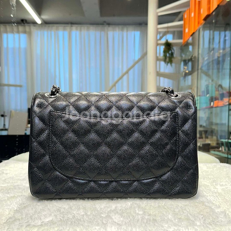 샤넬 클래식 캐비어 플랩백 블랙/은장-H102801--1