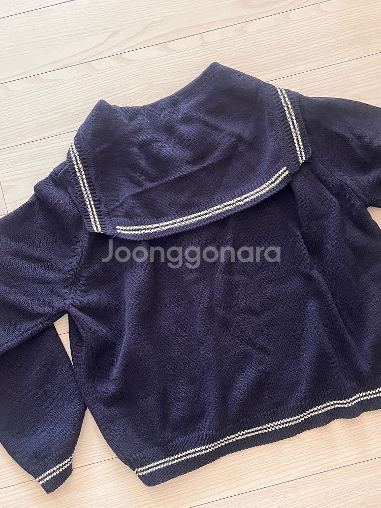 리코이 네이비 세일러카라 니트가디건--6