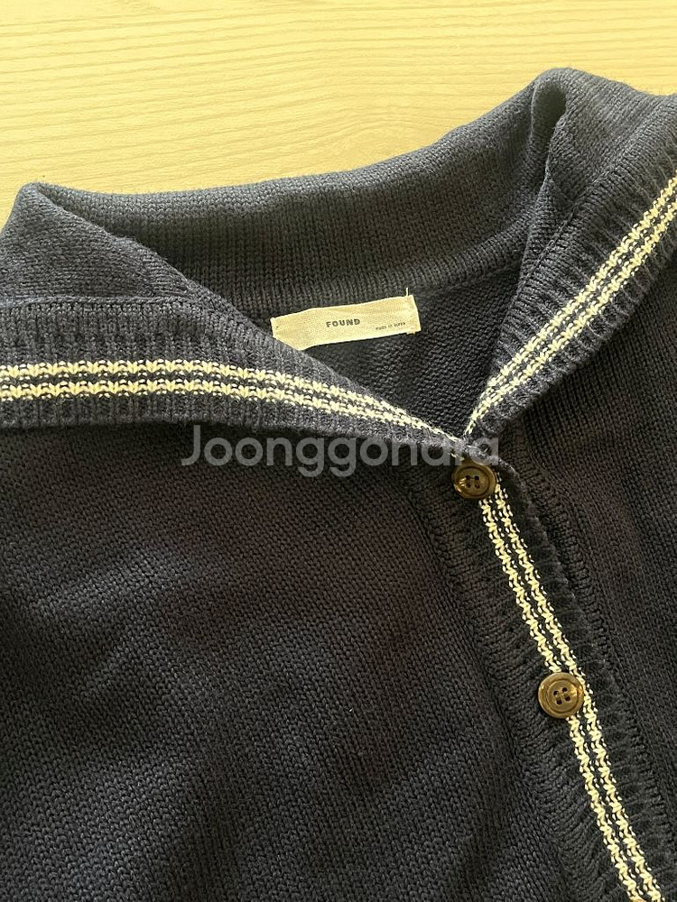 리코이 네이비 세일러카라 니트가디건--5