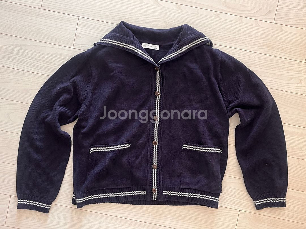 리코이 네이비 세일러카라 니트가디건--3