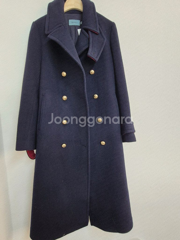 BLUMIN 네이비 울100 금장 코트--1