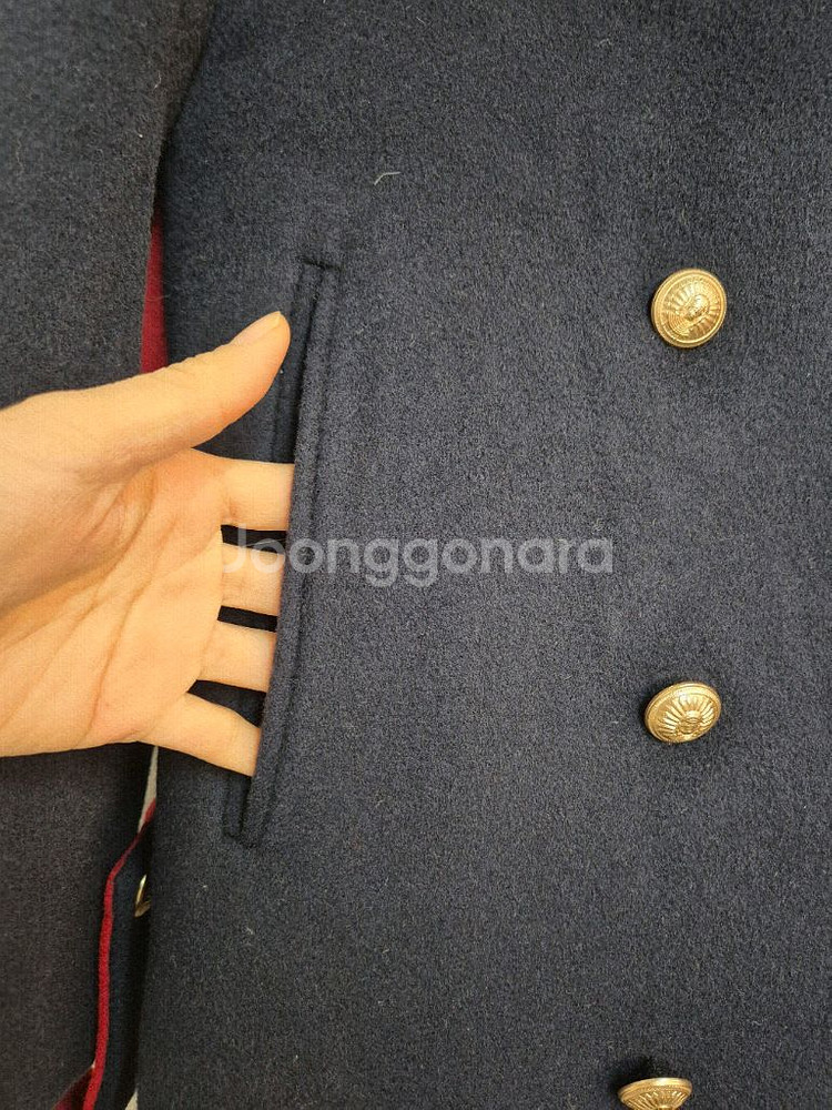 BLUMIN 네이비 울100 금장 코트--5