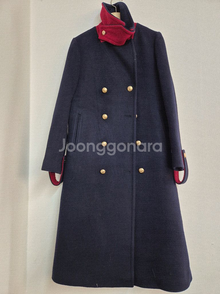 BLUMIN 네이비 울100 금장 코트--10