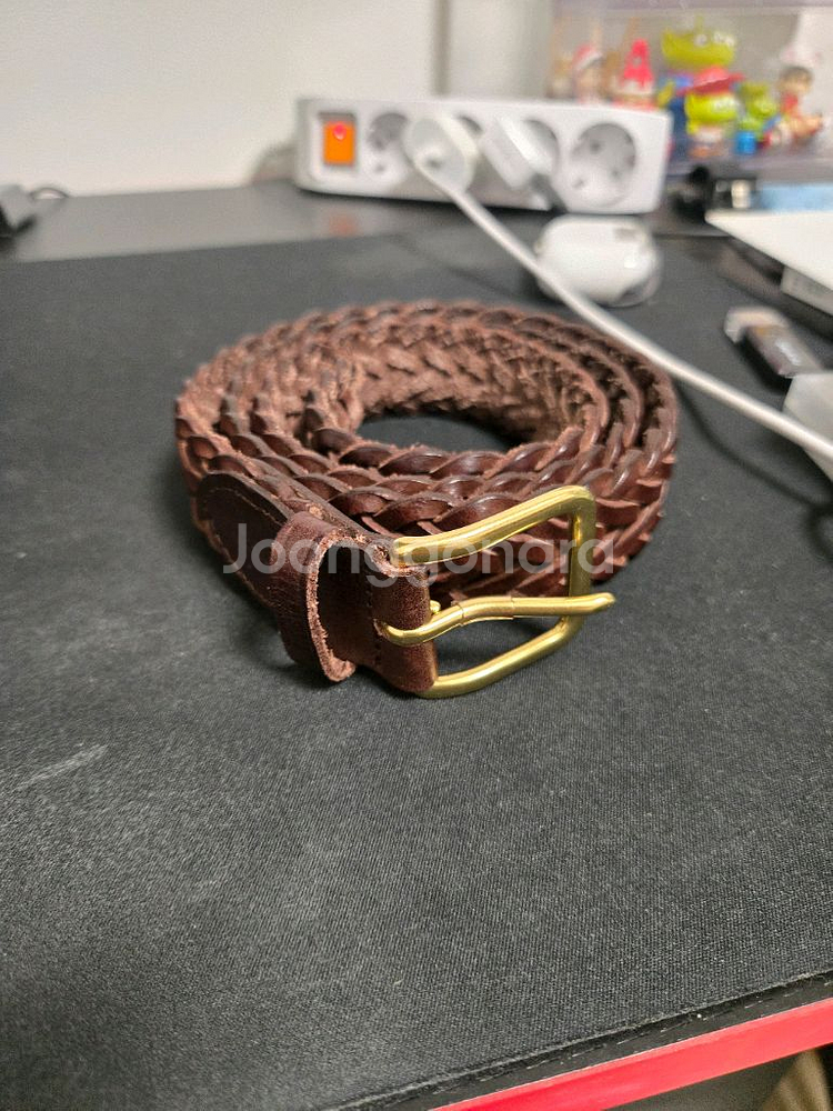 바스통 904 다크브라운 위빙 벨트--0