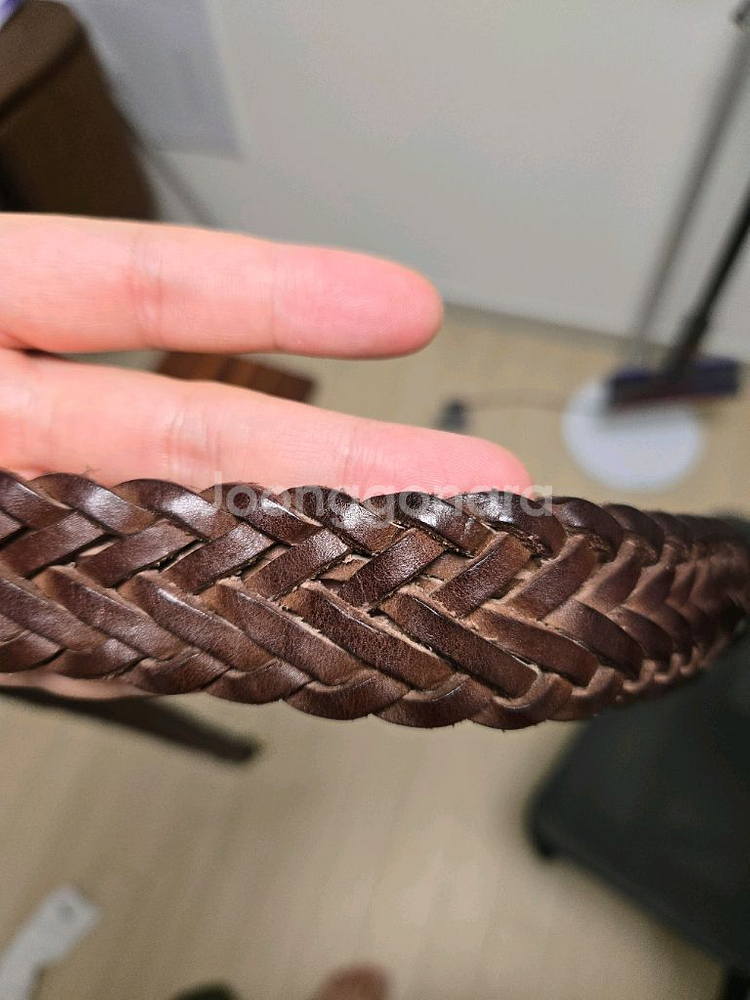 바스통 904 다크브라운 위빙 벨트--1