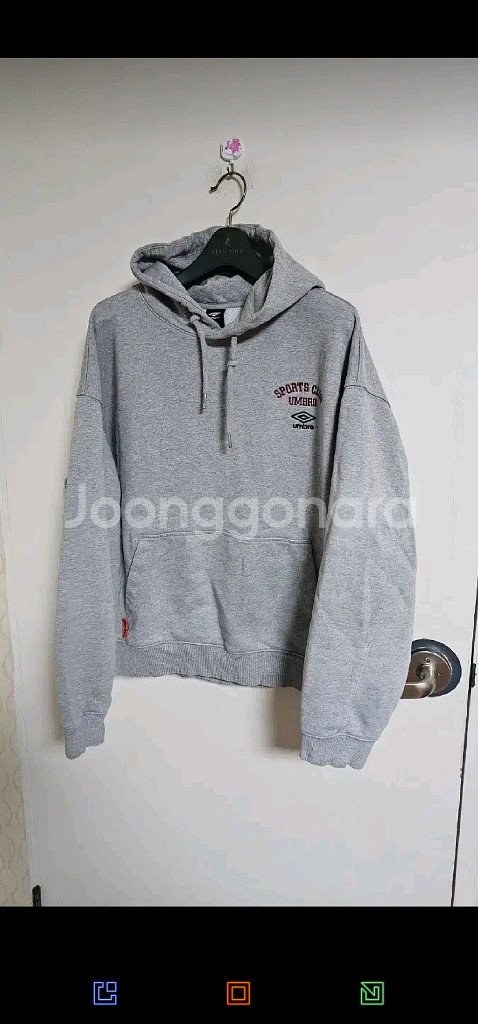 엄브로 아치 레터링 후드티 남녀공용--0