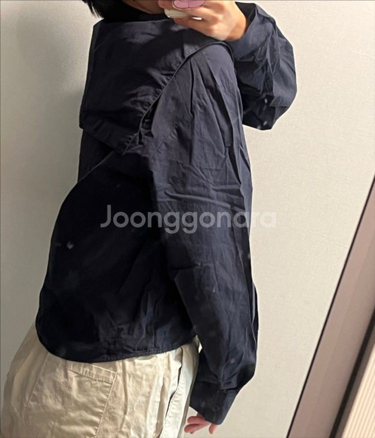 리코이 네이비 세일러카라 블라우스--1