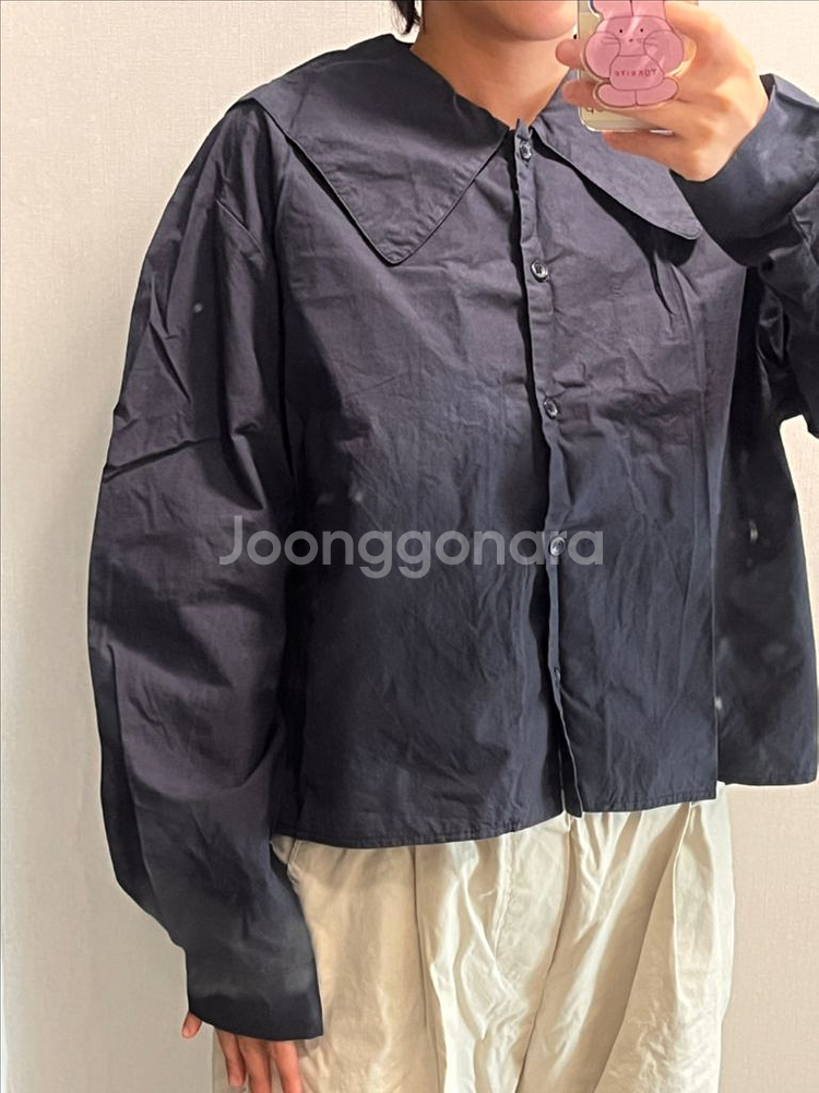 리코이 네이비 세일러카라 블라우스--5