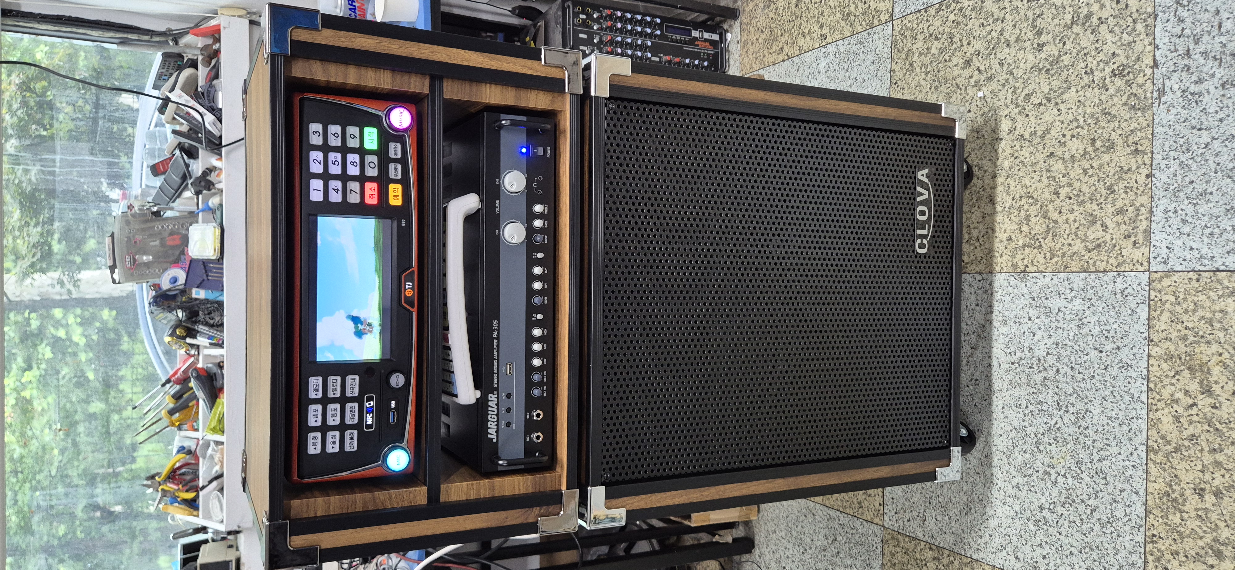 TJ B80 노래방 이동식 노래방기계 세트 판매합니다.--0