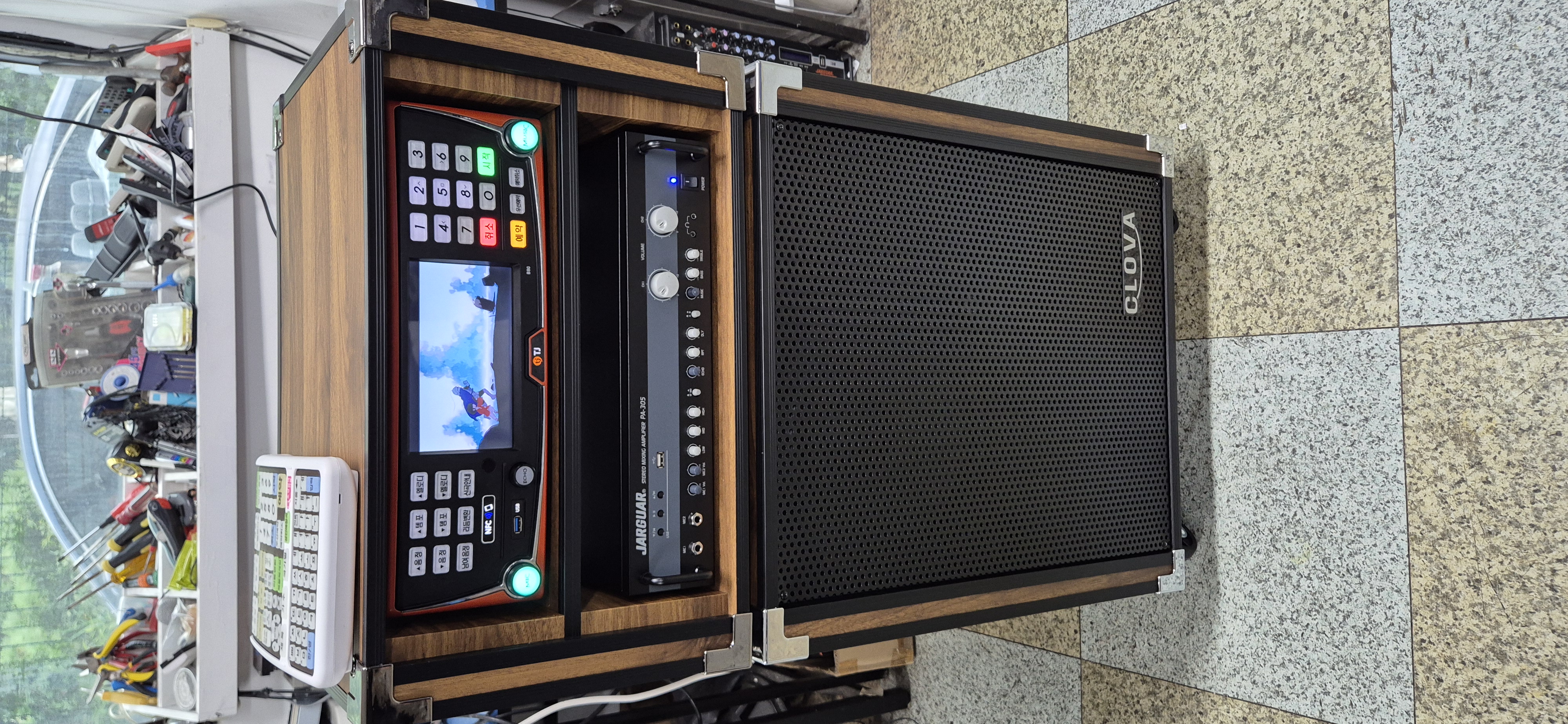 TJ B80 노래방 이동식 노래방기계 세트 판매합니다.--1