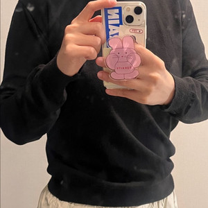 리코이 블랙 세미크롭 니트