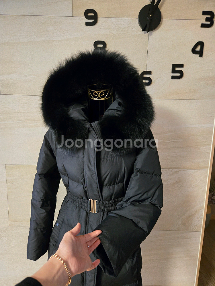 [55] SOUP 숲 폭스퍼 밸트 구스 롱패딩--2