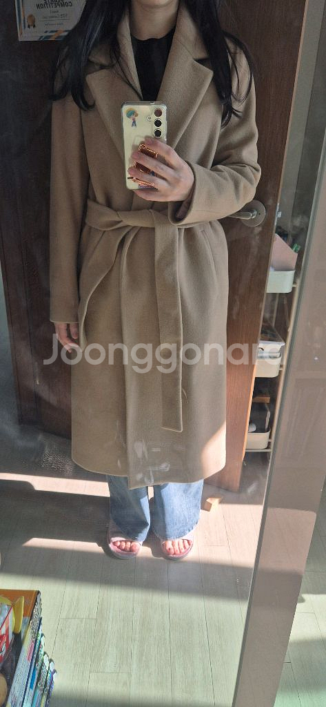 모조에스핀 모100% 베이지 코트--0