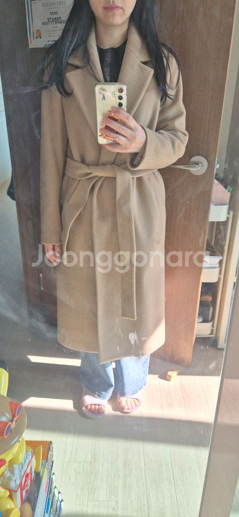 모조에스핀 모100% 베이지 코트--1