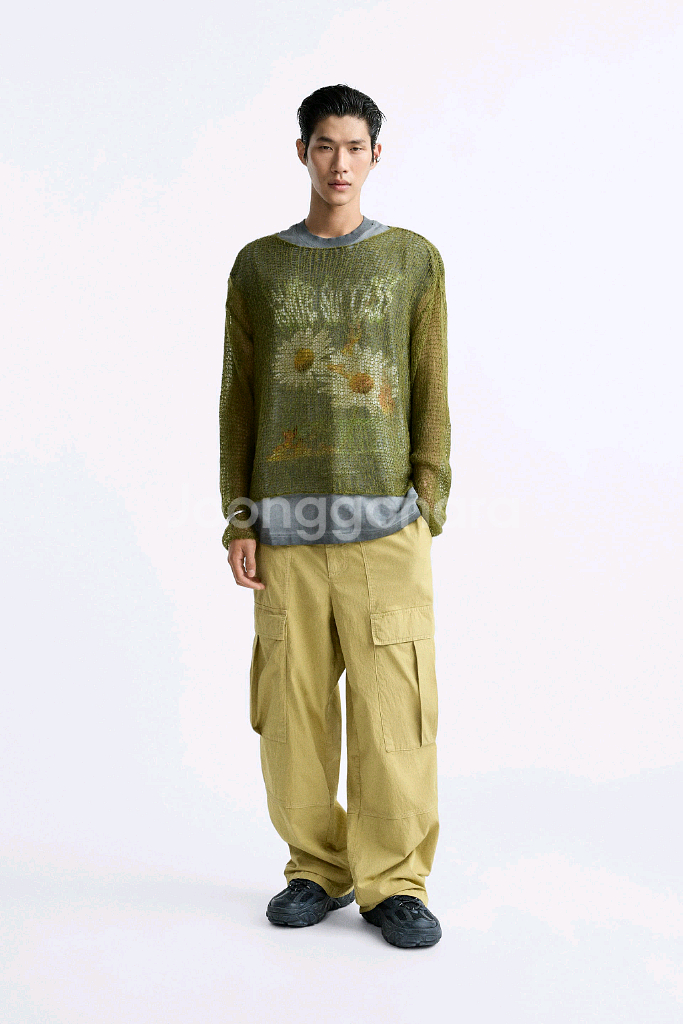 자라 카고 면 바지 (M)--4